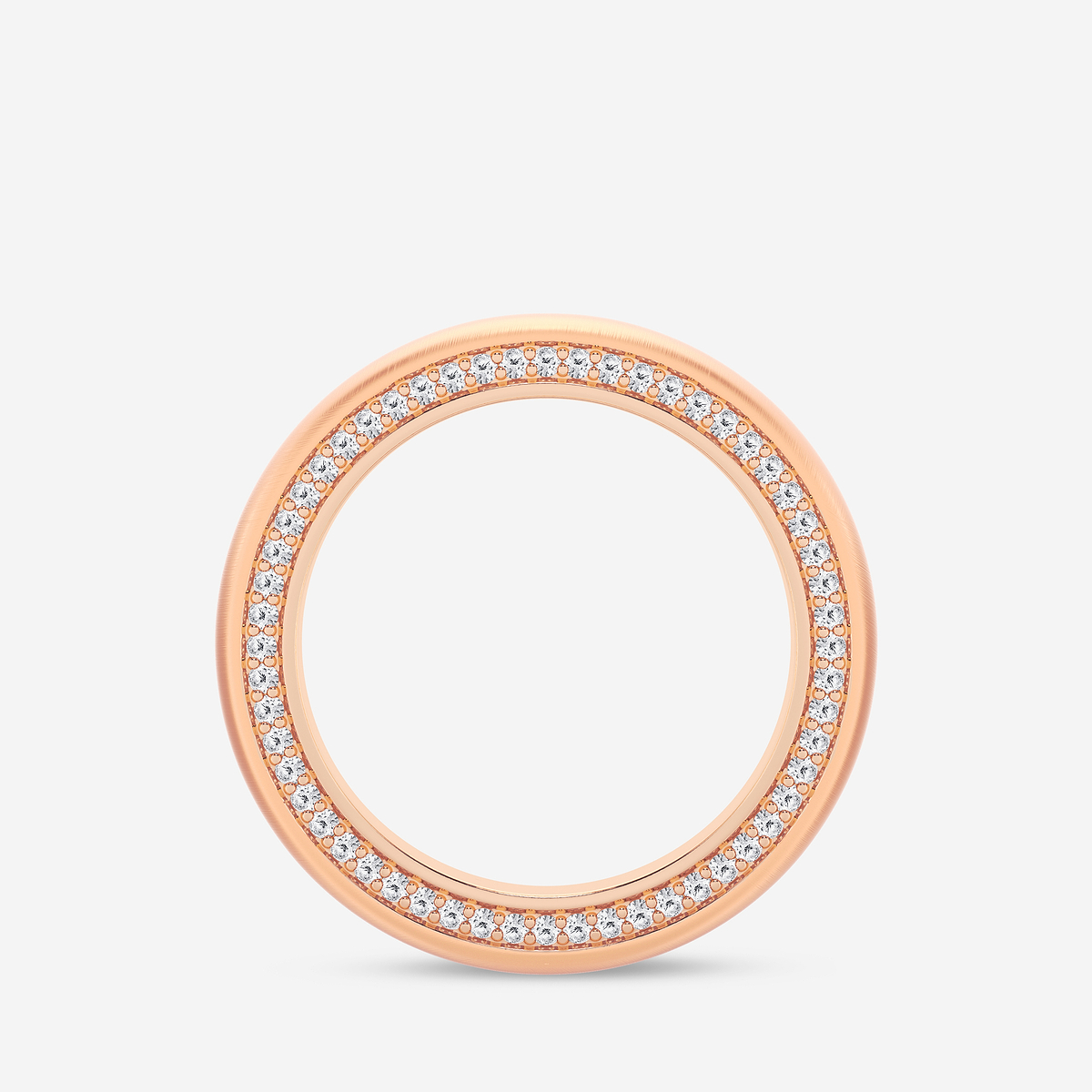 Additional Image 1 for  2/3 ctw Round Lab Grown Diamond 4mm Domed Satin Finish Eternity Band